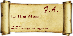Firling Alexa névjegykártya