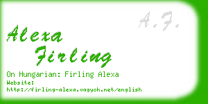 alexa firling business card